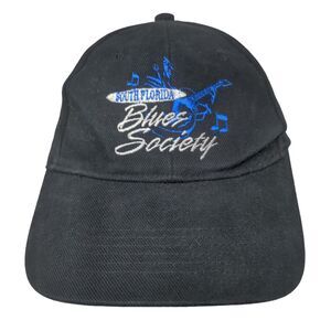 South Florida Blues Society Slideback Hat Black One Size Adjustable Embroidered